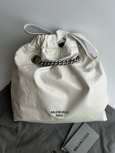 新品 BALENCIAGA バレンシアガ CRUSH スモール トートバッグ ホワイト 742942210IU9001