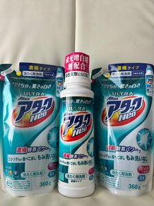 花王 ウルトラアタックNeo 本体 400g と 詰め替え 360g 2本 セット！ 洗濯 洗剤 濃縮 酵素パワー もみ洗いなし 