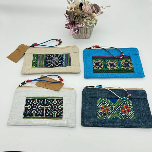 ハンドメイド　刺繍　ポーチ　ベトナム　(1個の価格)