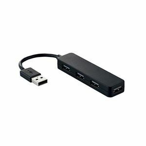 【新品】(まとめ)エレコム USB2.0ハブ(コンパクトタイプ) U2H-SN4NBBK【×5セット】