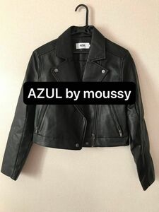 AZUL by moussyフェイクレザージャケットライダースジャケット レザージャケット 黒