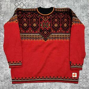 Vintage DALE OF NORWAY Knit 総柄 ニット セーター 黒 赤 ヴィンテージ ビンテージ