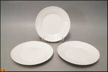 1395-リチャードジノリ◆ベッキオホワイト プレート 3枚 19.5cm ケーキ皿 デザート皿 食器 Richard Ginori_画像1