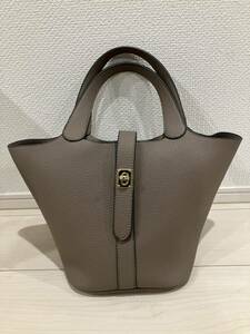 Aquagarage aqua garage handbag tote bag beige gray ju imitation leather fake leather 