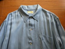 デッドストック 60s レーヨン シャツ 水色 ヴィンテージ 長袖 USA製 50s アメリカ ブルー ARROW デッド_画像2