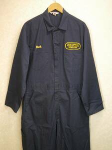 輸入品 USA製 IDEAL製ジッパー WEAR-GUARD 長袖つなぎ つなぎ 作業服 紺 ネイビー アメリカ古着 ヴィンテージ品 44Rサイズ XL程度