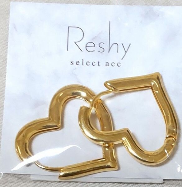 ハート フープ ピアス キャッチレス 新品 未使用