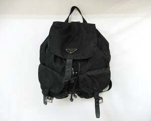 1円★中古（PRADA）プラダ バックパック トライアングルロゴ 三角ロゴ ブラック ナイロン B2811F