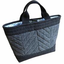 ヘリンボーンのトートbag パッチワークキット　ハンドメイドバッグ　パッチワークバッグ_画像2