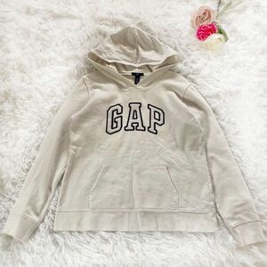 ギャップ　パーカー　スウェット　白　ロゴ　GAP ユニセックス　ホワイト