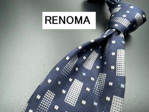 【超美品】RENOMA　レノマ　ドット柄　ネクタイ　3本以上送料無料　ネイビー　0204146