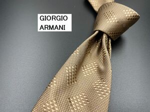 【新古品】GIORGIO ARMANI　アルマーニ　ドット柄　ネクタイ　3本以上送料無料　ブラウン　光沢　0204197