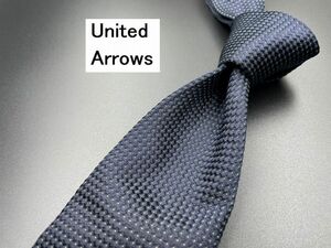 【超美品】United Arrows　ユナイテッドアローズ　ドット柄　ネクタイ　3本以上送料無料　ネイビー　0204250