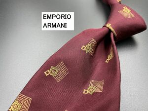 【超美品】EMPORIO ARMANI　アルマーニ　ドット柄　ネクタイ　3本以上送料無料　ワインレッド　0204127