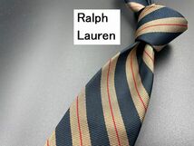 【超美品】Ralph Lauren　ラルフローレン　レジメンタル柄　ネクタイ　3本以上送料無料　ブラウン系　0204047_画像1