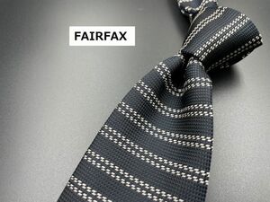 【超美品】FAIRFAX　フェアーファックス　ボーダー柄　ネクタイ　3本以上送料無料　ブラック　0204262