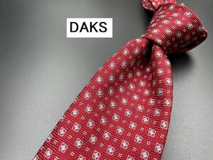 【超美品】DAKS　ダックス　ドット柄　ネクタイ　3本以上送料無料　ワインレッド　0204084