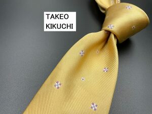 【超美品】TAKEOKIKUCHI　タケオキクチ　ドット柄　ネクタイ　3本以上送料無料　イエロー系　0204066