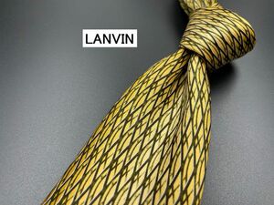 【超美品】LANVIN　ランバン　チェック柄　ネクタイ　3本以上送料無料　ブラウン　0204086