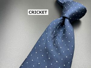 【超美品】CRICKET　クリケット　ドット柄　ネクタイ　3本以上送料無料　ネイビー　0204175