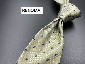 【超美品】RENOMA　レノマ　ドット柄　ネクタイ　3本以上送料無料　グリーン系　0205053