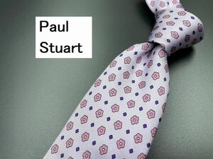 【超美品】PaulStuart　ポールスチュアート　花柄　ネクタイ　3本以上送料無料　パープル系　0205245