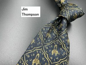 【超美品】JimThompson　ジムトンプソン　チェック柄　ネクタイ　3本以上送料無料　ネイビー　0205126