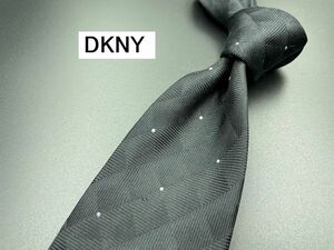 【超美品】DKNY　ダナキャラン　ドット柄　ネクタイ　3本以上送料無料　ブラック　0205024