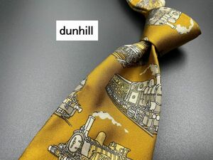 【新古品】dunhill　ダンヒル　機関車柄　ネクタイ　3本以上送料無料　ブラウン　0205048