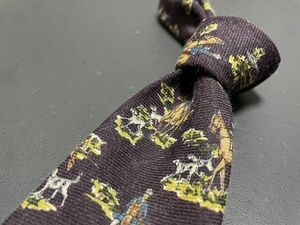 【美品】BrooksBrothers　ブルックスブラザーズ　乗馬柄　ネクタイ　3本以上送料無料　パープル