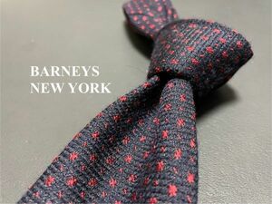【超美品】BARNEYSNEWYORK　バーニーズニューヨーク　ドット柄　ネクタイ　3本以上送料無料　ネイビー