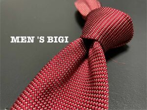 【超美品】Men‘ｓBigi　メンズビギ　ドット柄　ネクタイ　3本以上送料無料　ワインレッド