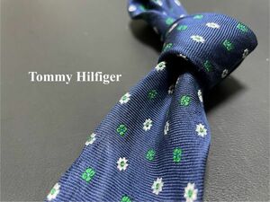 【美品】TOMMY HILFIGER　トミーヒルフィガー　ドット柄　ネクタイ　3本以上送料無料　ネイビー