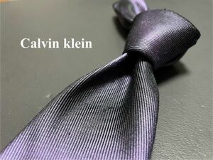 【超美品】CalvinKlein　カルバンクライン　レジメンタル柄　ネクタイ　3本以上送料無料　パープル