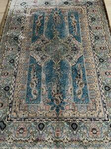 イラン産　高級ペルシャ絨毯　総シルク　手織り　最高峰225万ノット　101×152cm #5