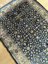 イラン産　高級ペルシャ絨毯　総シルク　手織り　最高峰225万ノット　101×152cm #1_画像8