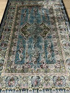 イラン産　高級ペルシャ絨毯　総シルク　手織り　最高峰225万ノット　101×152cm #16