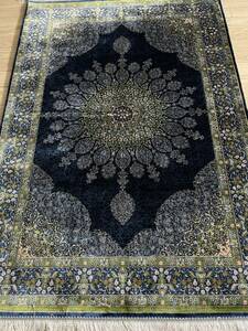 イラン産　高級ペルシャ絨毯　総シルク　手織り　最高峰225万ノット　101×152cm #11