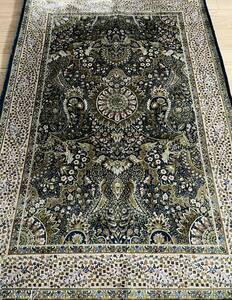 イラン産　高級ペルシャ絨毯　総シルク　手織り　最高峰225万ノット　101×152cm #10