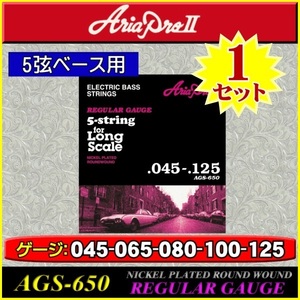 ★ARIA AGS-650/5弦エレキベース弦 1セット★新品/メール便