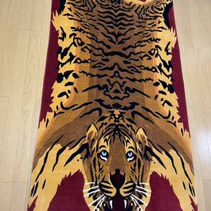 SALE《 本物 1点物 新品 》 チベタンタイガー チベット絨毯 手織り ビッグサイズ 190×91センチ 羊毛100%