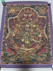 《 チベット密教　新品　1点物 》 手描き　曼荼羅　タンカ　六道輪廻仏陀　釈迦　仏教　密教