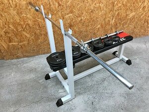 TAG29274小 アイロテック ベンチプレス トレーニングマシン プレート 計35kg / シャフト / ベンチ 発送不可 神奈川相模原市