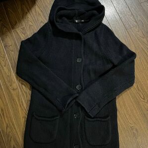 UNIQLO ユニクロ+J カーディガン ニット ウール セーター L 黒 パーカー ブラック(中古美品)