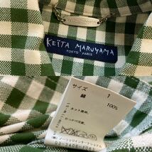 【美品】ケイタマルヤマ KEITA MARUYAMA ◆ショート丈ジャケット ブルゾン サイズ1 緑 チェック柄 綿100% y24022613_画像8