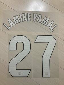 【新品】FCバルセロナ 2023-24ホームユニフォーム用オフィシャルマーキングシート 27番 Lamine Jamal ラミンヤマル スペイン代表