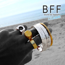 BFF ブランド パームツリー 幅4mm 平打リング ゴールド 18K GP 金色 ヤシの木 手彫り 専用BOX付属 (19号)_画像8