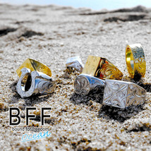 BFF ブランド タートル 幅8mm 平打リング ゴールド 18K GP 金色 ウミガメ 手彫り 専用BOX付属 (19号)_画像7