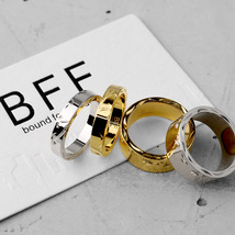 BFF ブランド パームツリー 幅8mm 平打リング ゴールド 18K GP 金色 ヤシの木 手彫り 専用BOX付属 (8号)_画像5