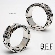 BFF ブランド RAKUGAKIリング メンズ シルバー925 彫金 英語 金属アレルギー対応 専用BOX付属 (14号)_画像5